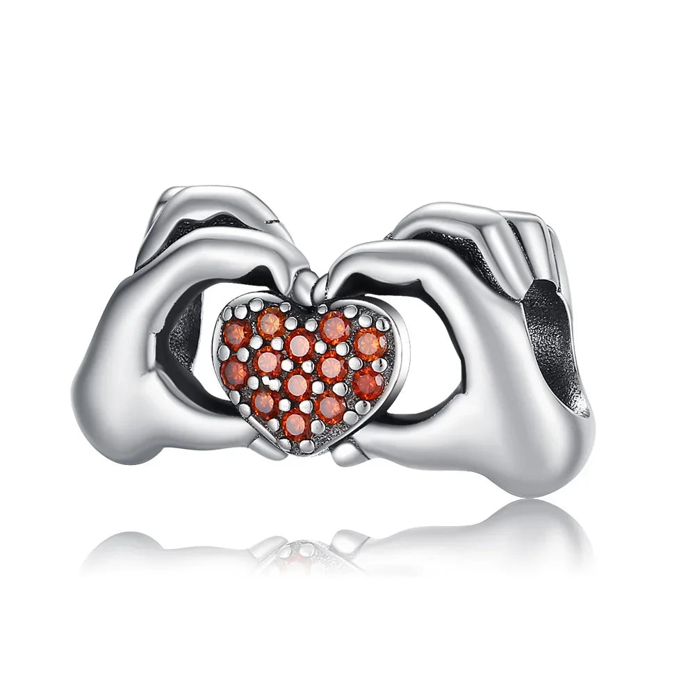 925 Sterling Silver Golden Geometry Set Charms | Heart Star Earrings Rings Bracelets Necklaces Women DIY Jewelry Gift