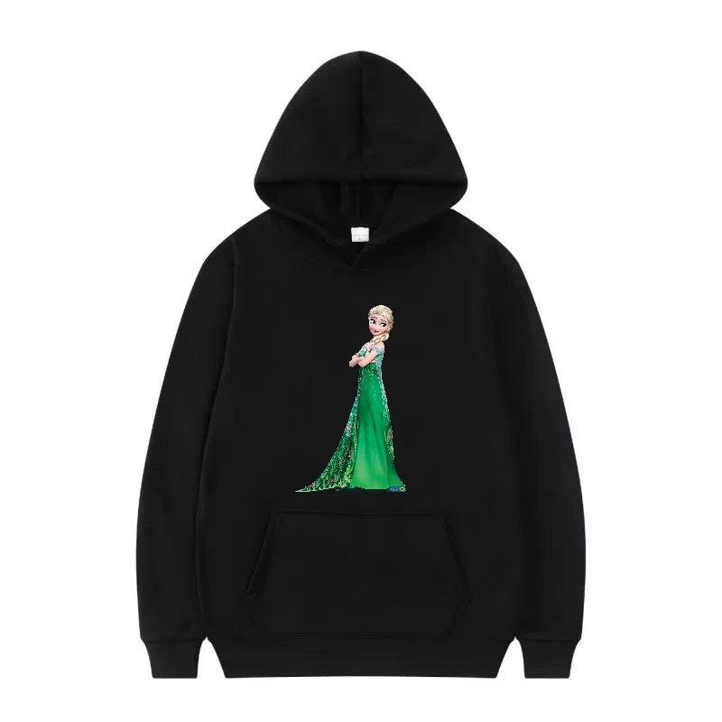 Disney Princess Graphic Hoodie | Y2K Sweet Style Long Sleeve Sweatshirt with Pockets for Women
