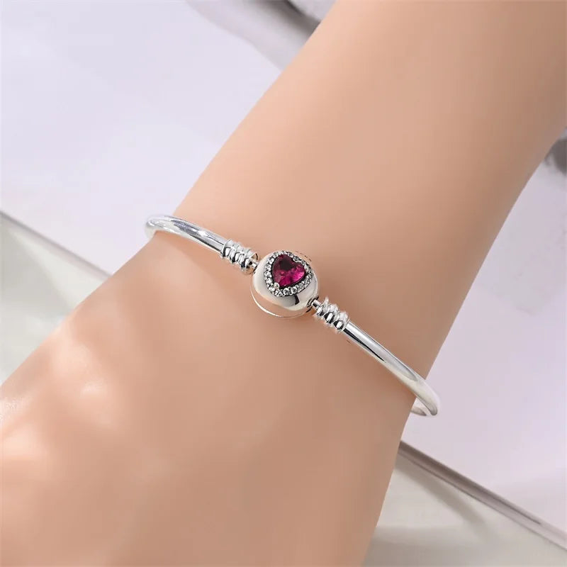 925 Sterling Silver Rainbow Leather Braided Bracelet | Eternal Love Stars & Moon Charm – DIY Women’s Beaded Jewelry Gift