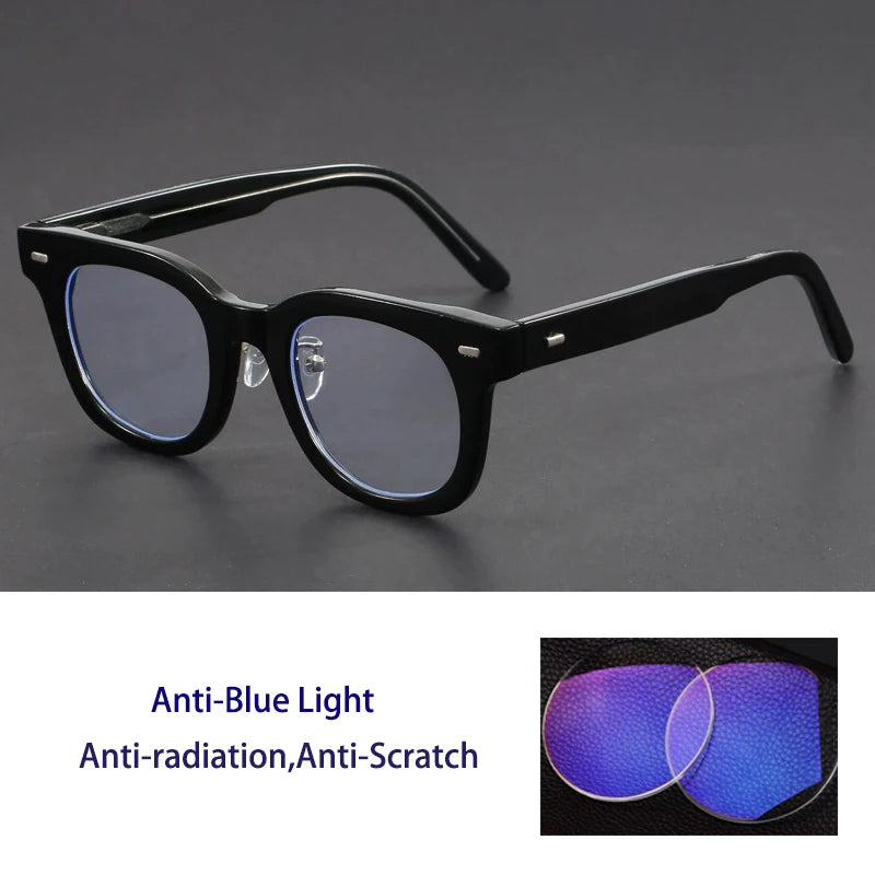 Retro Personalized Thick Acetate Round Reading Glasses – Men Women Optical Prescription Custom Presbyopia Eyeglasses