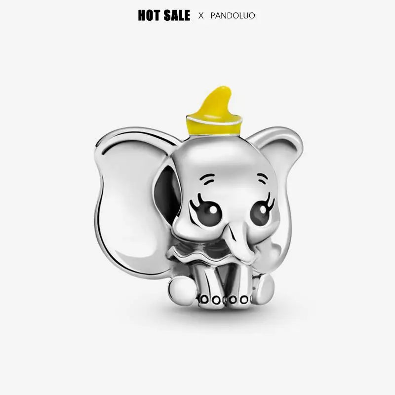 Hot Sale New Disney Cartoon Animal 925 Sterling Silver Lilo & Stitch Charm Bead Bracelet