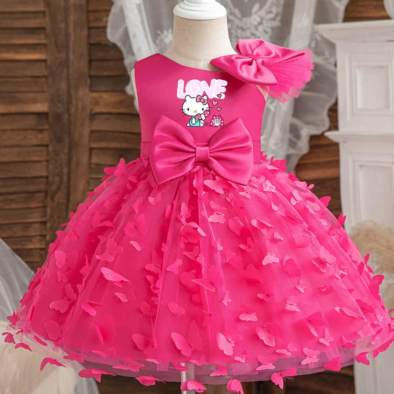 Hello Kitty Girl Butterfly Princess Dress – Birthday Party Outfit, Christmas & New Year Children Gift