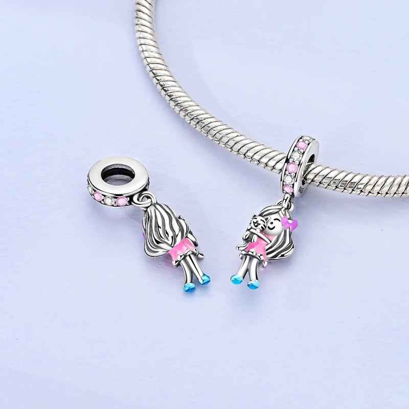 925 Sterling Silver Colorful CZ Zircon Dangle Charm | 2025 New Fashion Bead | Fits Pandora Bracelet | DIY Jewelry Gift