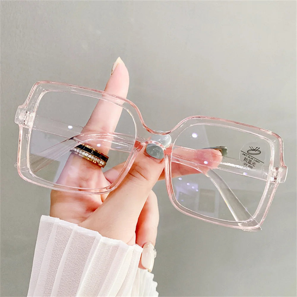 New Fashion Anti-Blue Light Glasses – Stylish Square Reading Eyeglasses for Men & Women | Transparent Frame Optical Spectacle