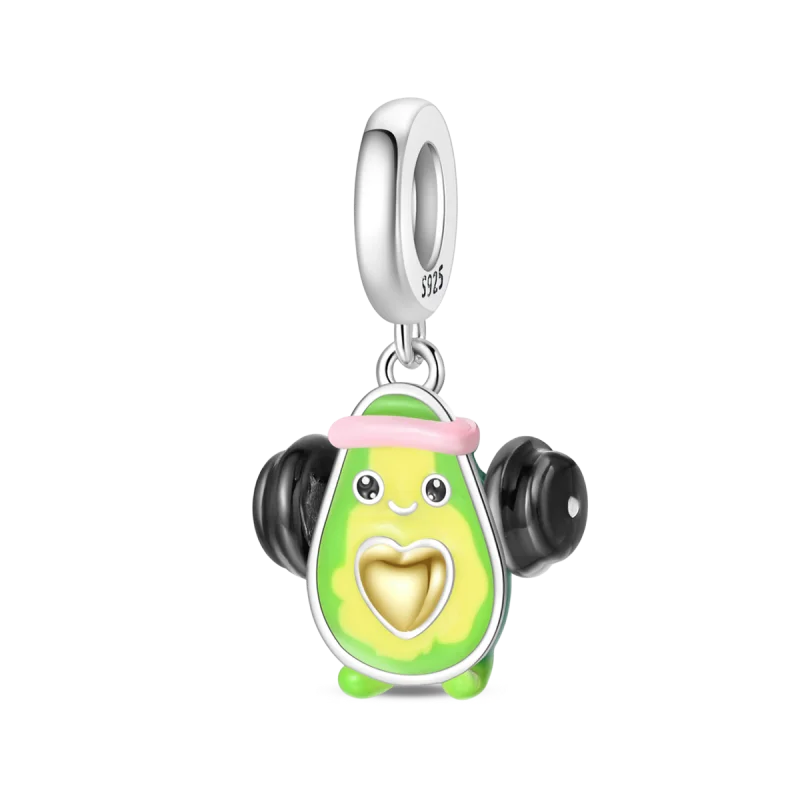 925 Sterling Silver Fruit Series Beads | Raspberry, Strawberry, Avocado & Lemon Dangle Charms for Bracelet