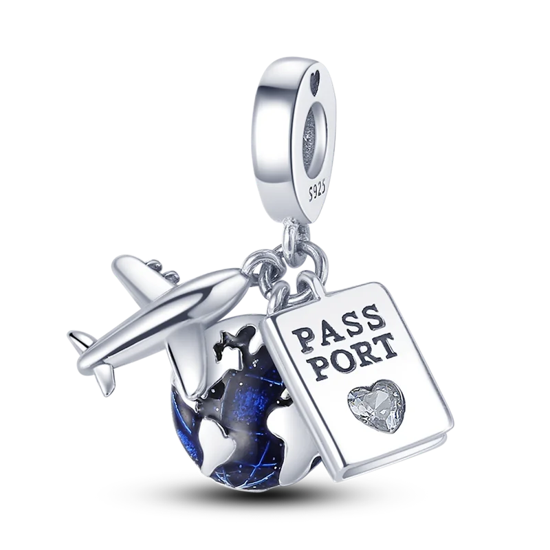 Blue Series 925 Sterling Silver Charms | Butterfly, Earth & Ocean Beads Pendants Fit Original Bracelet DIY Jewelry