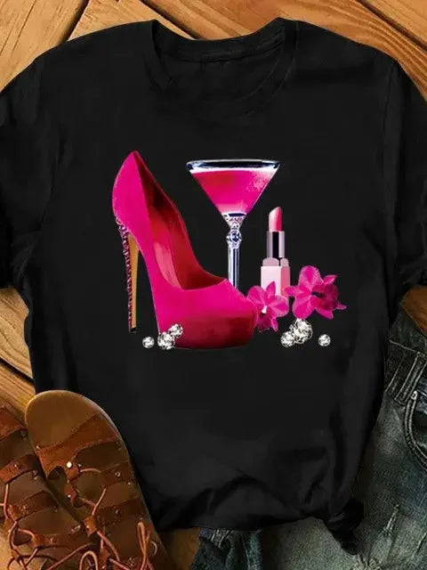 Maycaur Women's Graphic Printed T-Shirt | Korean Harajuku Short Sleeve Top | Fashion Casual Summer Tee