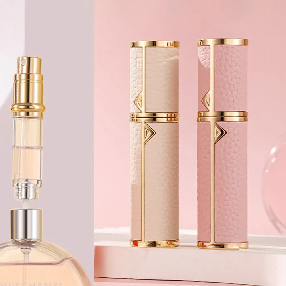 5ML PU Lychee Perfume Bottle – Refillable Bottom-Fill Atomizer | Travel Ultrafine Mist Fragrance Container