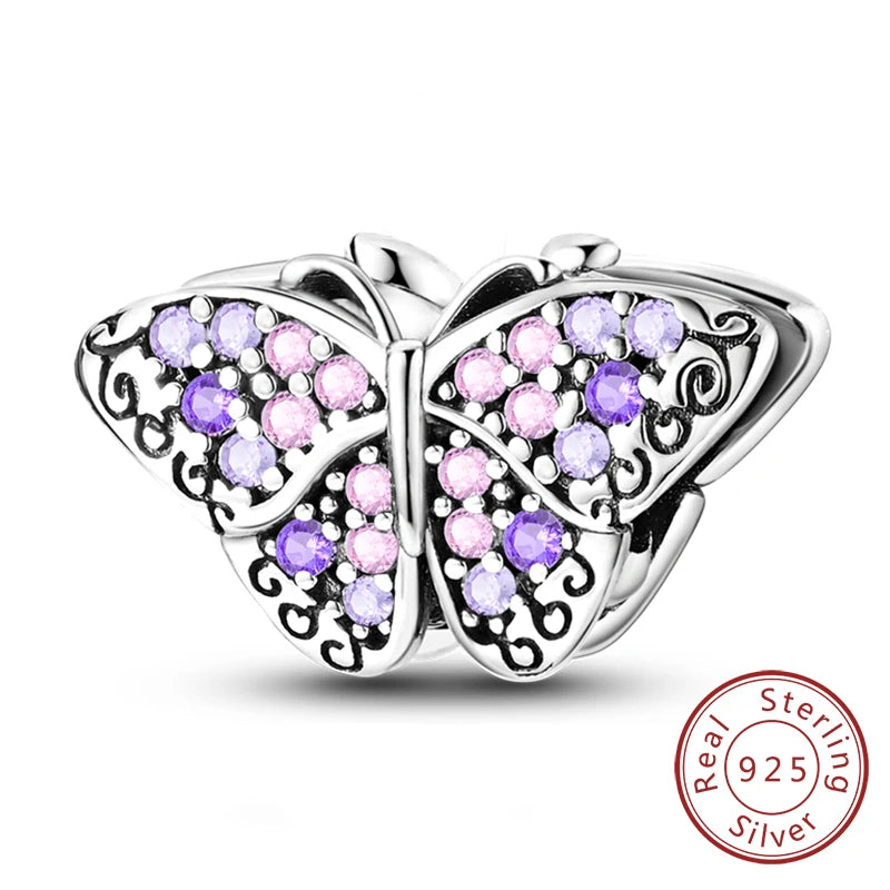 New 925 Sterling Silver Four-Leaf Clover Green Charm Bead | Lucky Pendant for Original Bracelet Jewelry Gift