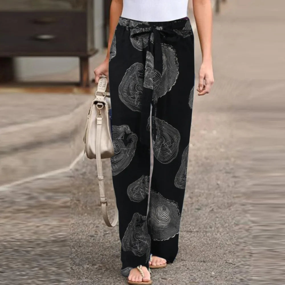 Women’s Print Joggers – Cotton Linen Casual Sweatpants for Autumn Elegant Streetwear