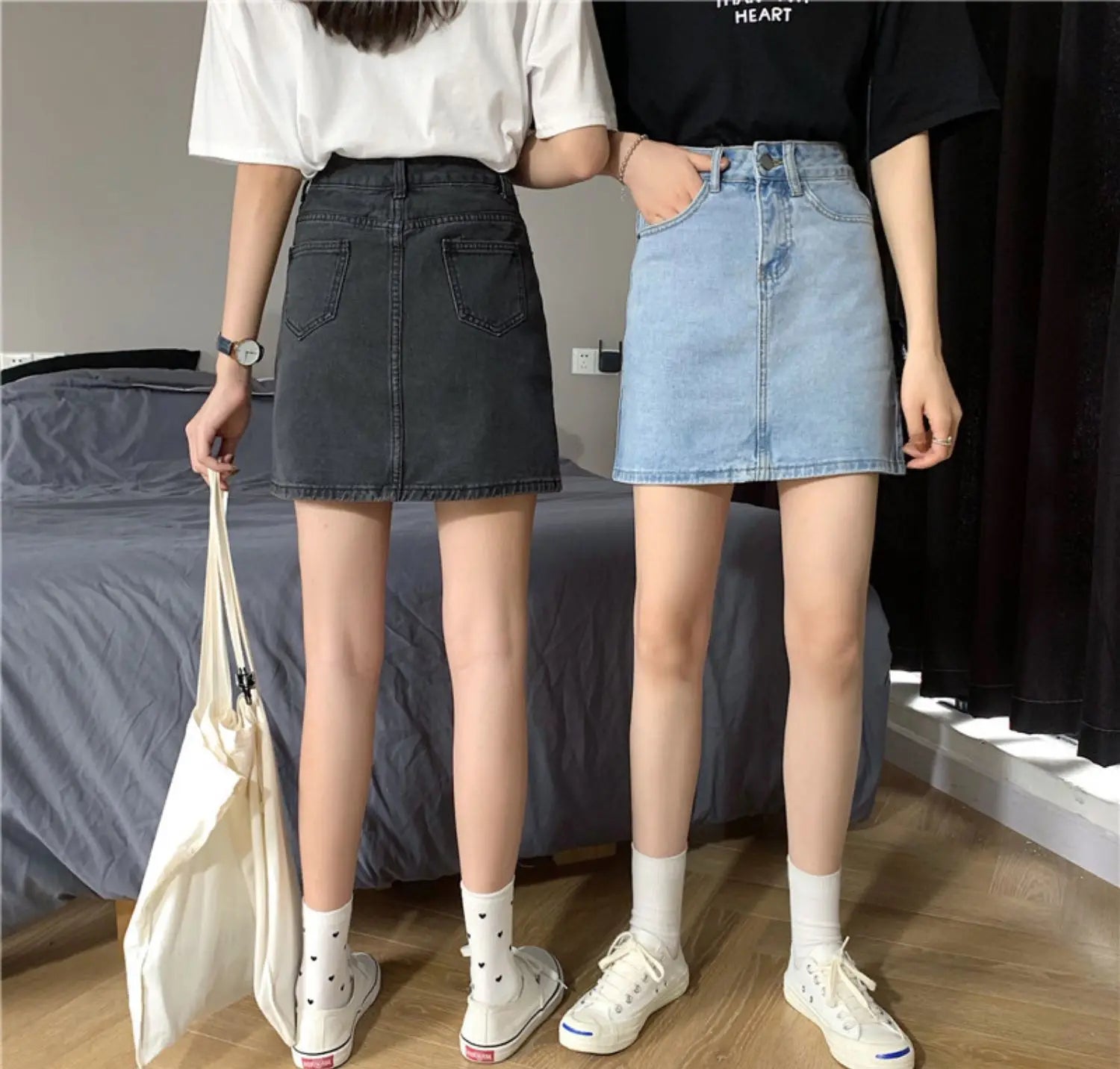 Women’s High Waist A-Line Denim Skirt | Slimming Bodycon Short Skirt Korean Style 2025