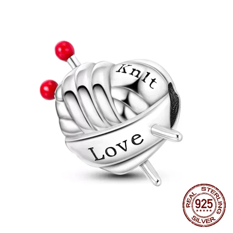 925 Sterling Silver Number & Puppy Family Beads Pendant | Fit 4mm Hole Bracelets