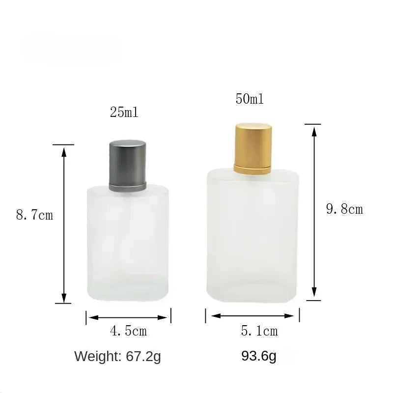 25/50/100ml Sandblasted Glass Perfume Bottle – Empty Refillable Screw Top Spray Bottle | Fine Mist Makeup Liquid Dispenser