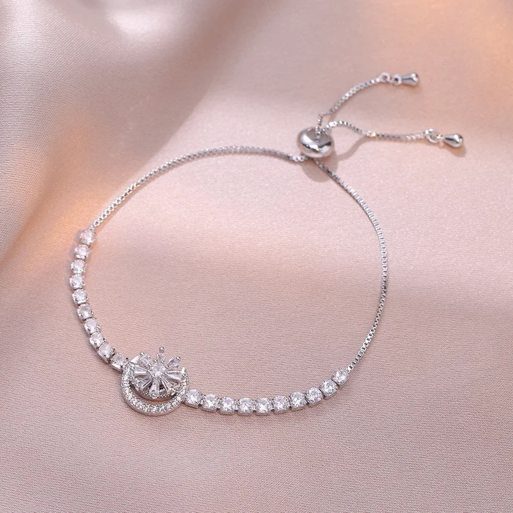 Multicolor Heart Charm Bracelet 💖 Titanium Steel Rhinestone Jewelry