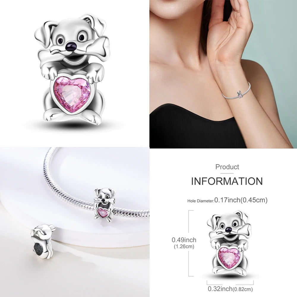 925 Sterling Silver Cute Cat Charm Beads | Paw Print Pendant for Original DIY Bracelets & Women’s Jewelry Gift