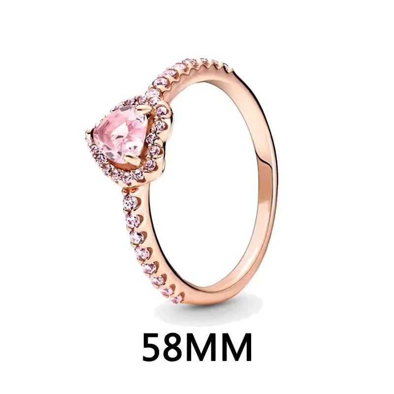 New 925 Sterling Silver Heart Jewelry Set | Pink, Red & Rainbow Earrings, Rings, Necklaces Gift Collection