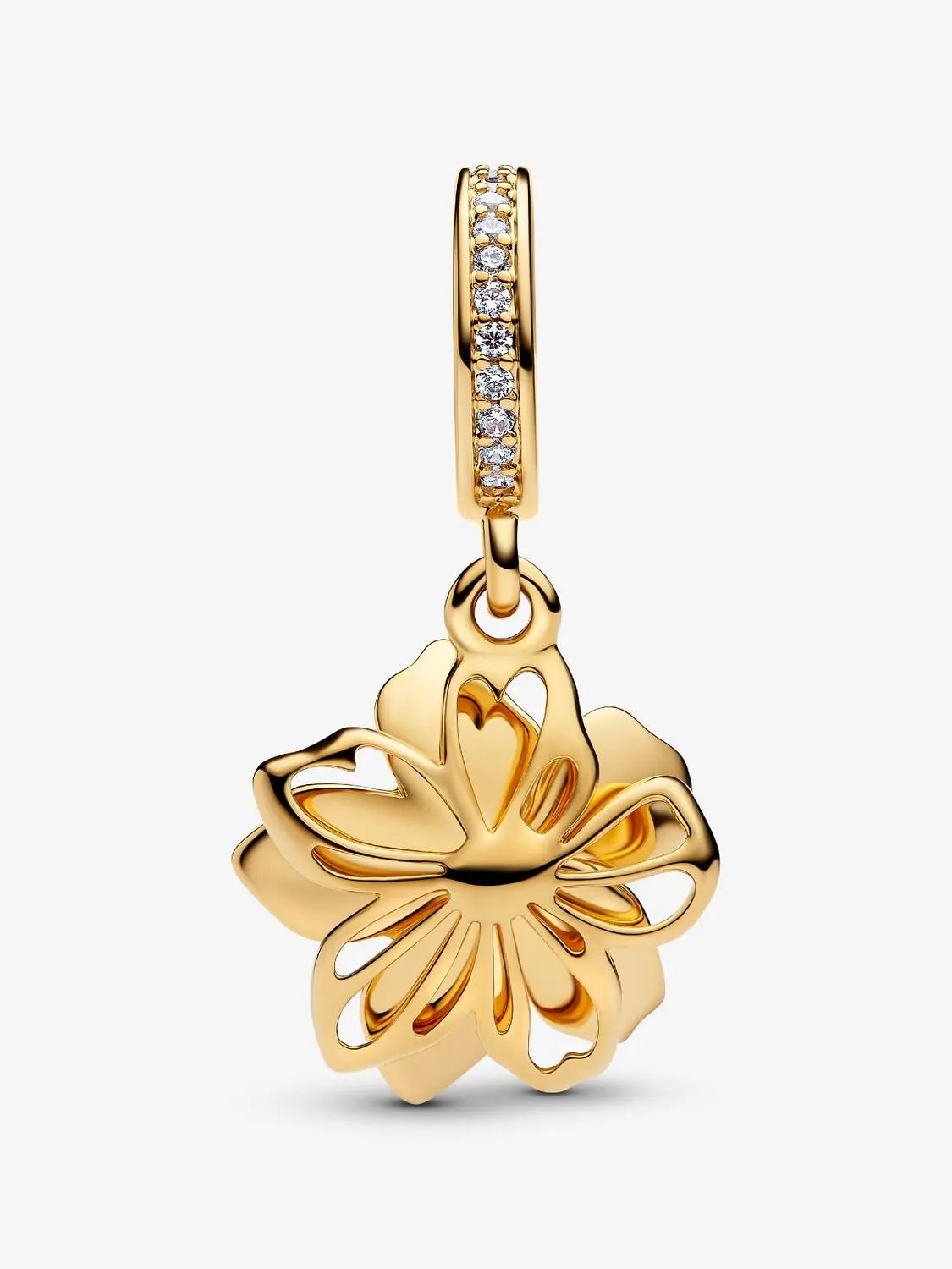 925 Sterling Silver Gold & Silver Cherry Blossom Bead Pendant | Fits Original Charm Bracelets | Sweet DIY Jewelry for Women