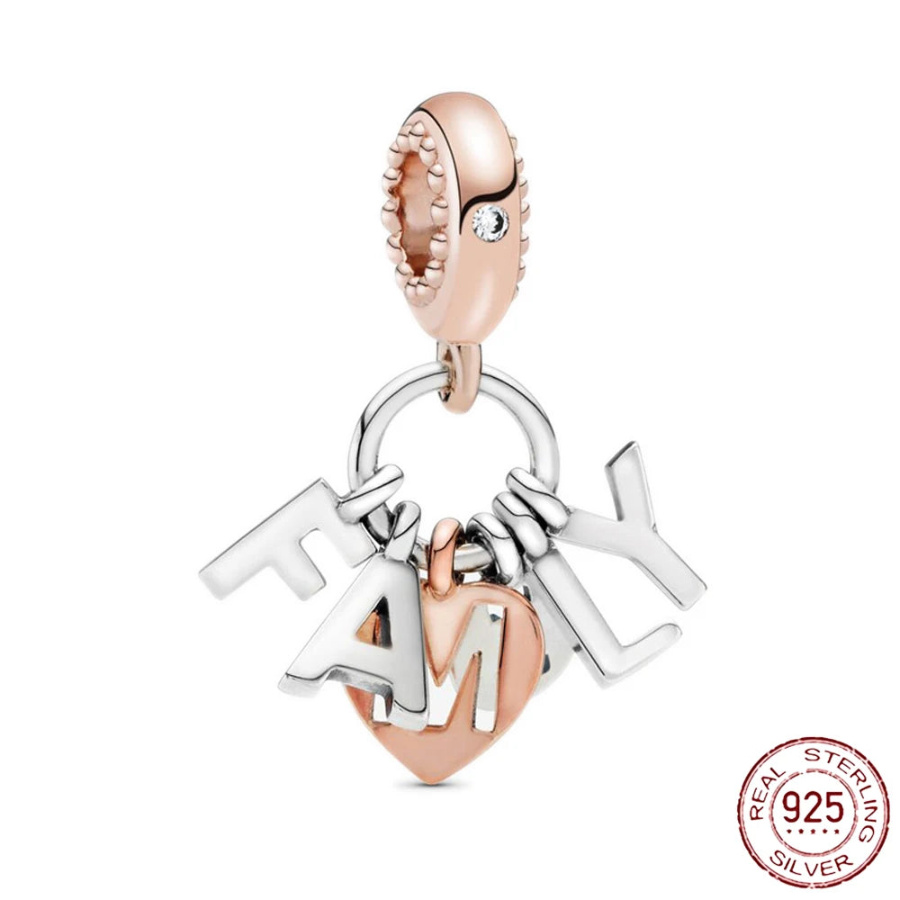 925 Sterling Silver Angel Wings & Swan of Love Heart Charms – Fit Pandora Bracelet DIY Women’s Jewelry Gift