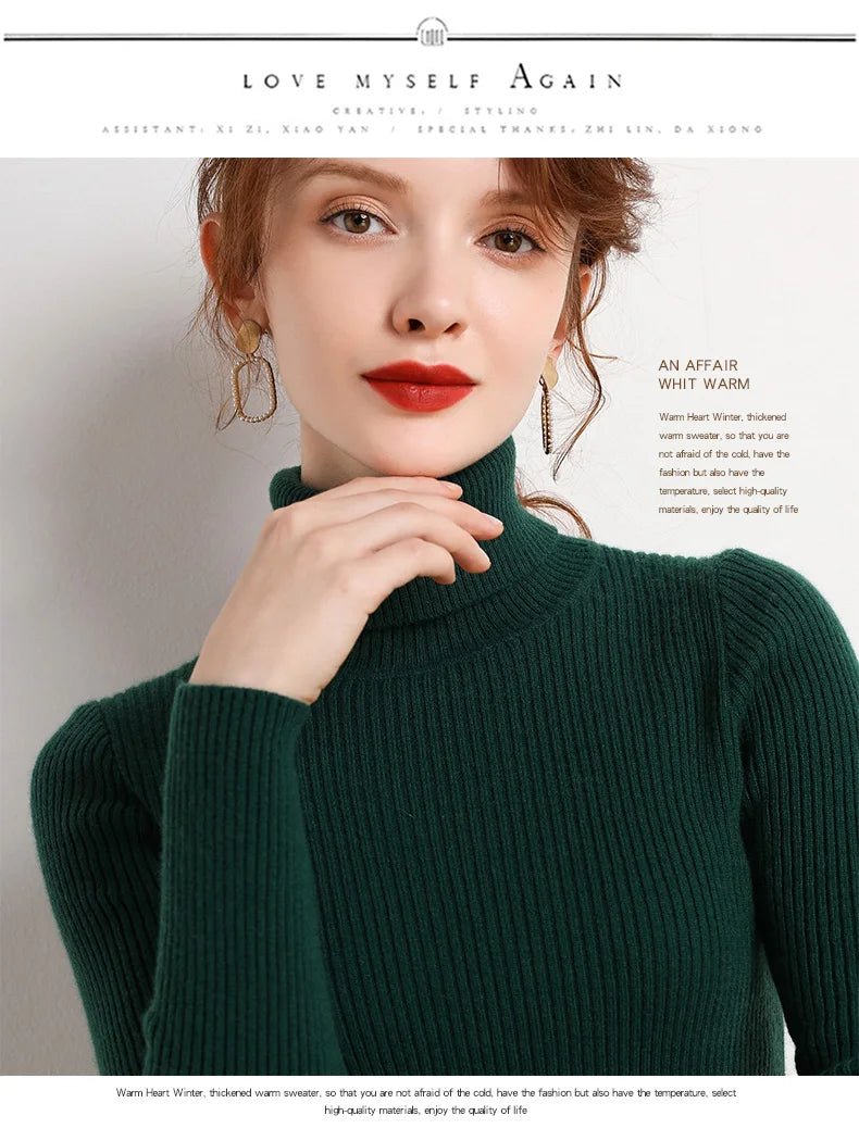 Heliar Women’s Fall Turtleneck Sweater – Soft Knitted Cashmere Pullover, Basic Warm Jumper for Autumn Winter 2024