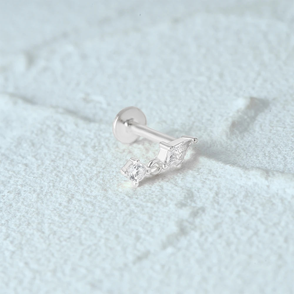 Aide 925 Sterling Silver Geometric Multi Piercing Stud Earrings for Women – K Gold Tassel Elegant Jewelry Gift