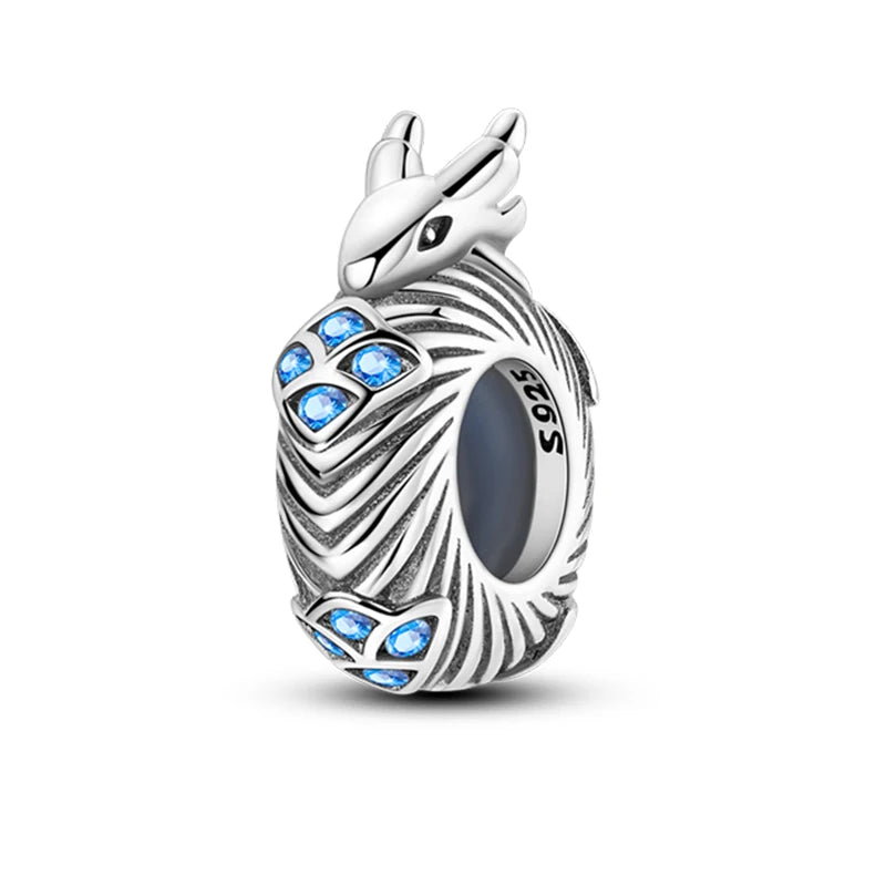 100% 925 Sterling Silver Rainbow Zircon Butterfly & Dragon Charms – DIY Bracelet Beads