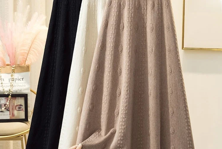 High Waist Knitted Midi Skirt – Women’s Sweater Matching Large Flounce A-Line Umbrella Skirt | Spring, Autumn & Winter