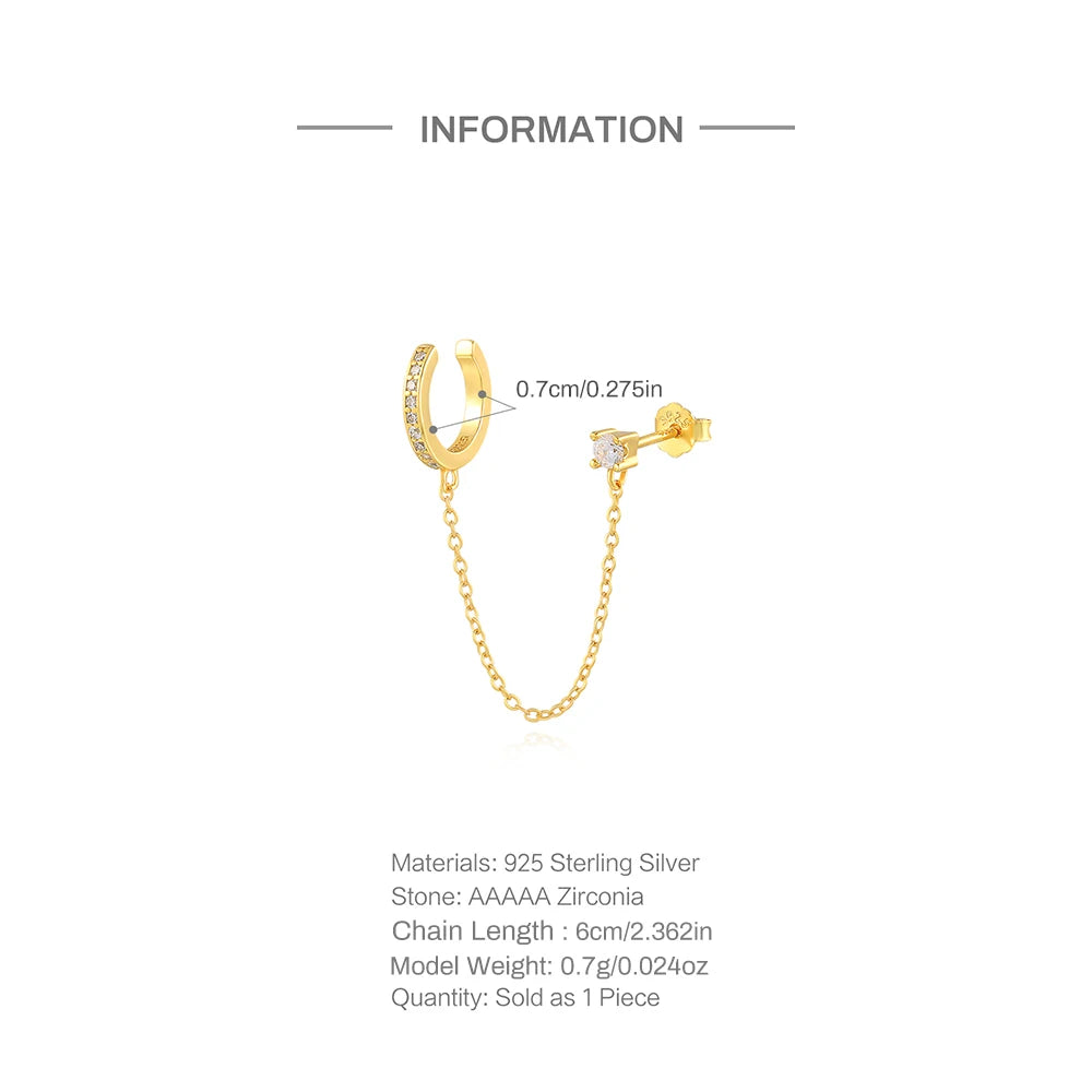 Aide 925 Sterling Silver Geometric Multi Piercing Stud Earrings for Women – K Gold Tassel Elegant Jewelry Gift