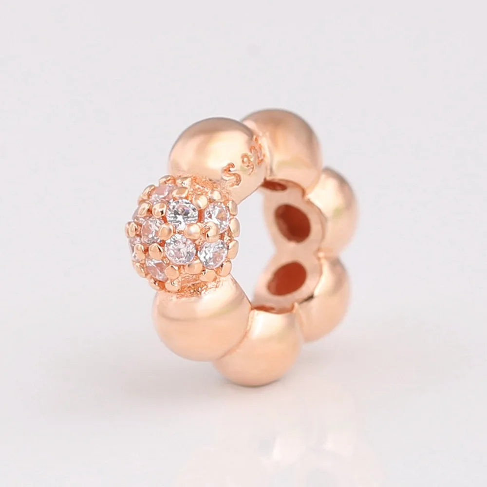 925 Sterling Silver Dazzling Daisy Flower Spacer Charm | Forget Me Not Bead for Women Bracelet DIY Jewelry Gift