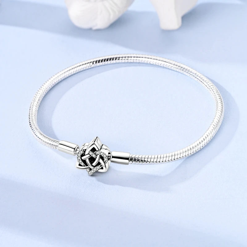 925 Sterling Silver Evil Eye Bracelet with Hand of Fatima | Blue Zircon Protection Charm Jewelry for Women