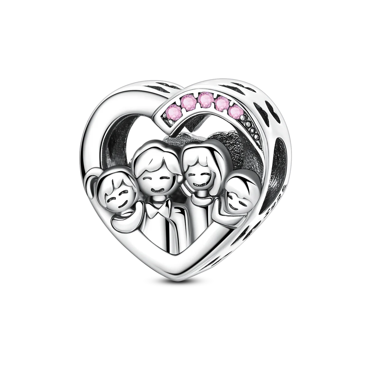 Original 925 Sterling Silver Girls Charms | Love Heart & Family Bead Pendant for Bracelets, Women’s Jewelry Gift