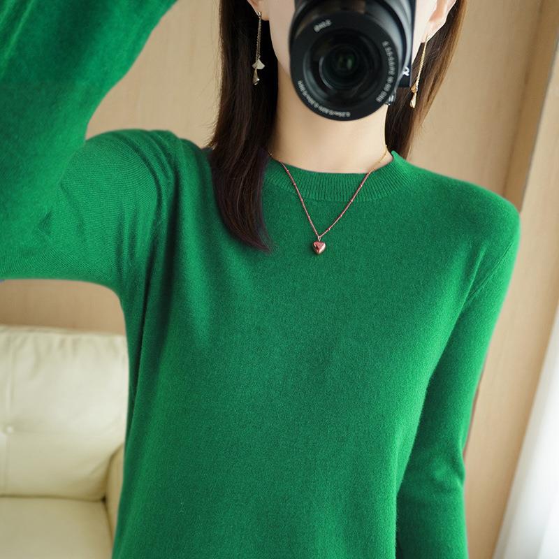 2025 Women Sweater Korean Fashion – Spring Autumn Long Sleeve O-Neck Knitwear Soft Warm Pullovers Bottoming Shirts