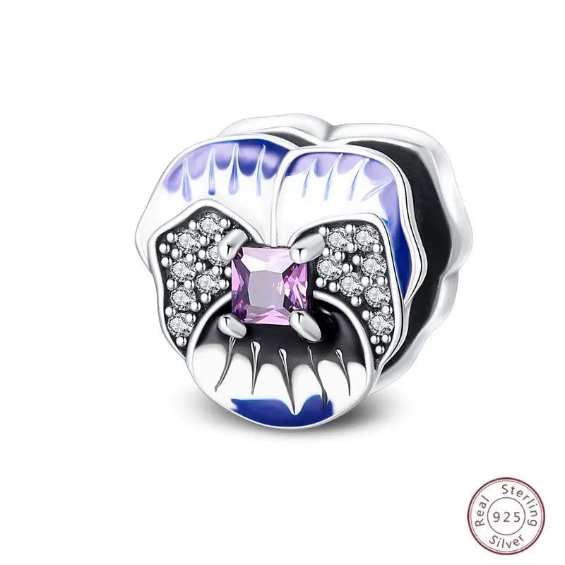 925 Sterling Silver Beaded Flat Pendant | Fantasy Original 3mm Beads for Women’s Bracelet Fine Jewelry