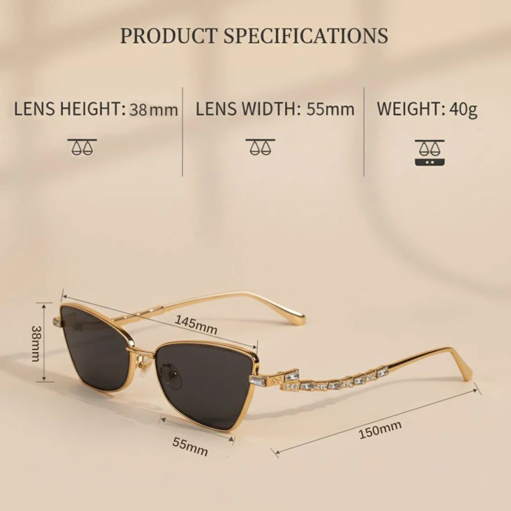 Small Frame Sexy Cat Eye Sunglasses for Women 2025 – Luxury Brand Metal Rhinestone Sun Glasses | UV400 Outdoor Shades