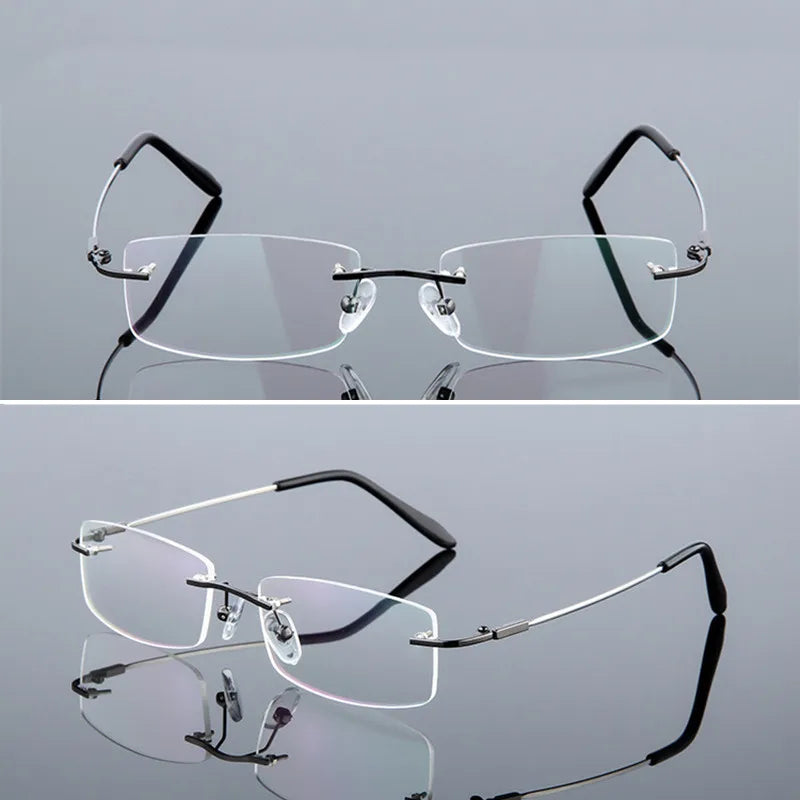 Titanium Alloy Rimless Glasses – Custom Prescription Eyewear for Men & Women | Anti Blue Ray & Photochromic Lenses