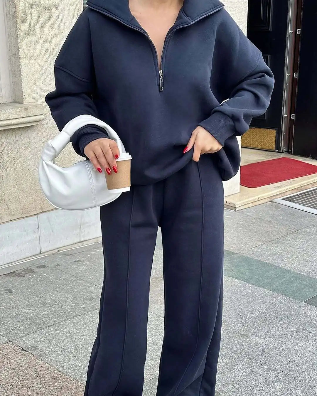 Women’s Autumn Winter Pants Set – Solid Color Pullover Sweatshirt & Trousers Casual Streetwear 🍂❄️