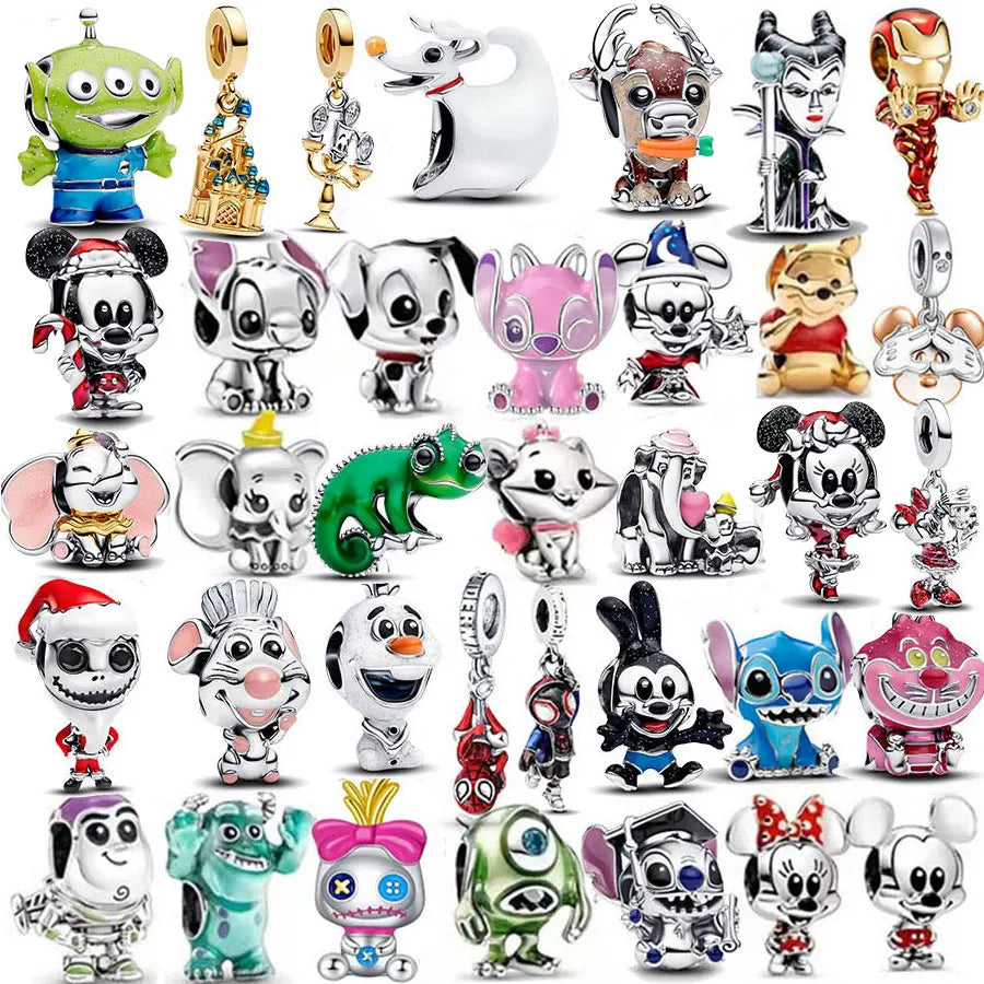 S925 Sterling Silver Disney Spider-Man Charm Bead | Fit Original Pandora Bracelet Women’s Birthday Jewelry Gift