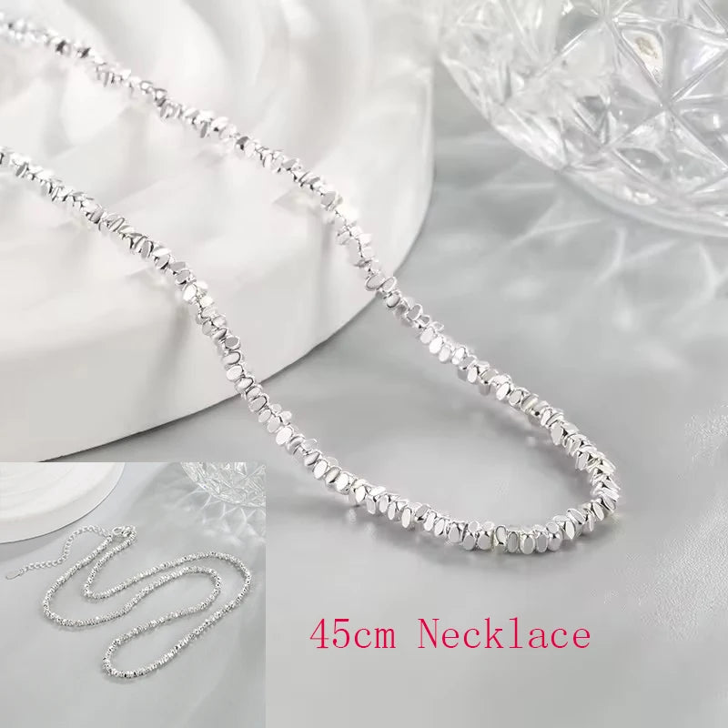 925 Sterling Silver Crushed Silver Bracelet – Irregular Jewelry for Women & Girls