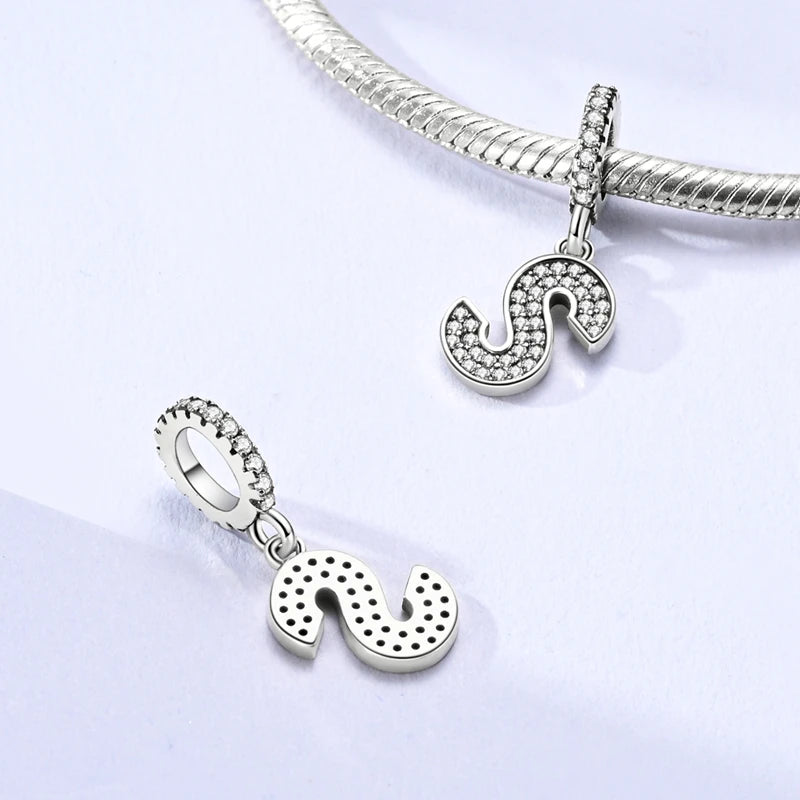 New 26 A–Z Letter Charms Beads 925 Sterling Silver | Alphabet Pendant Fit Original Bracelet Women Jewelry Gift