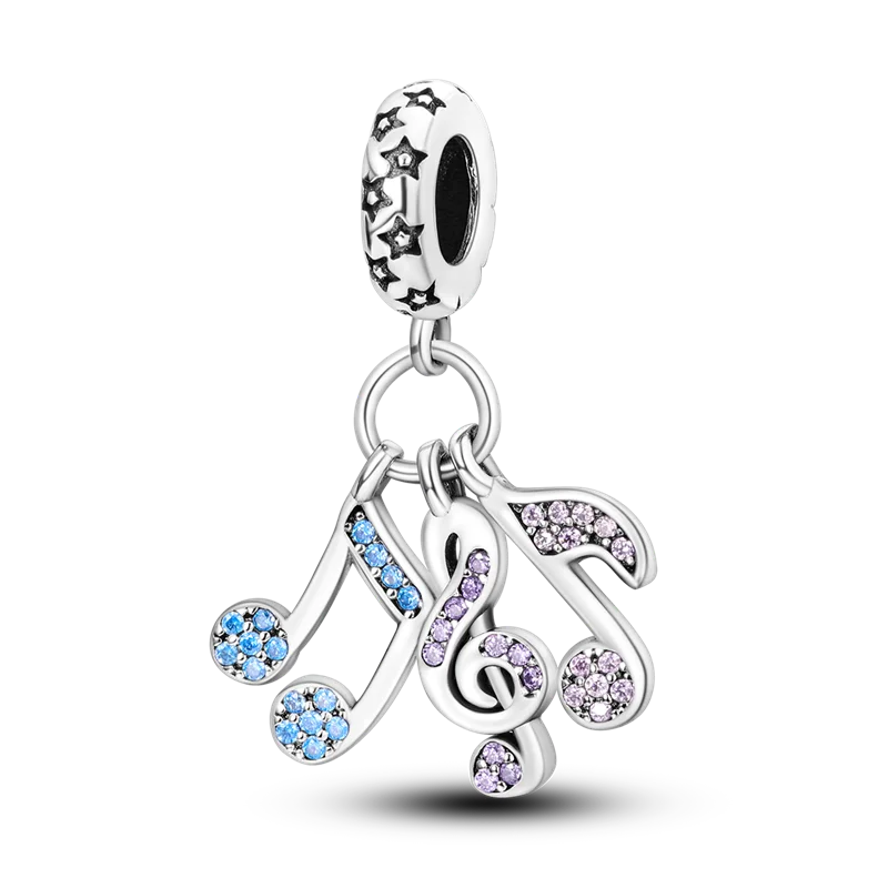 925 Sterling Silver Number & Puppy Family Beads Pendant | Fit 4mm Hole Bracelets