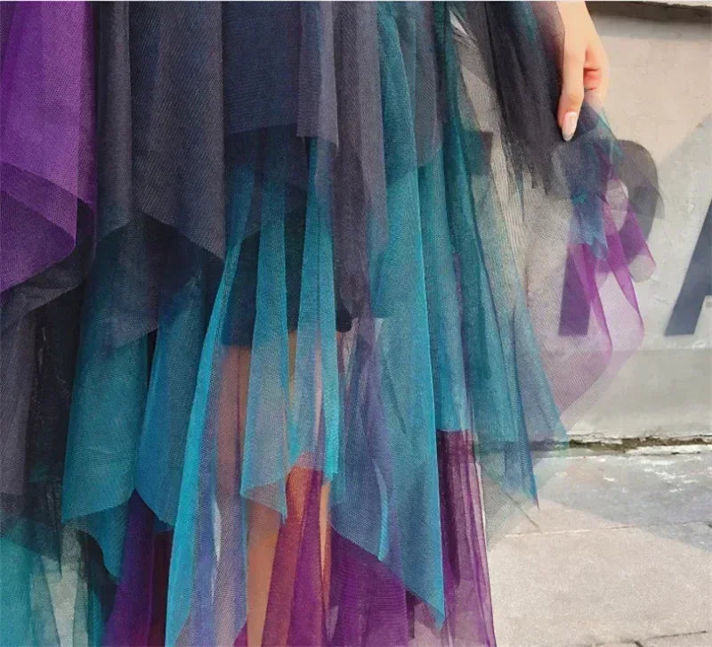 Women’s Summer Tutu Skirt – Harajuku High Waist Tulle Mesh Midi Faldas 👗✨