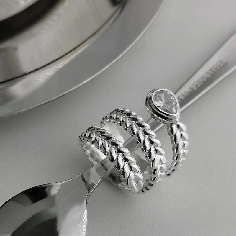 VENTFILLE 925 Sterling Silver Irregular Geometry Ring – Women’s Minimalist Jewelry Gift