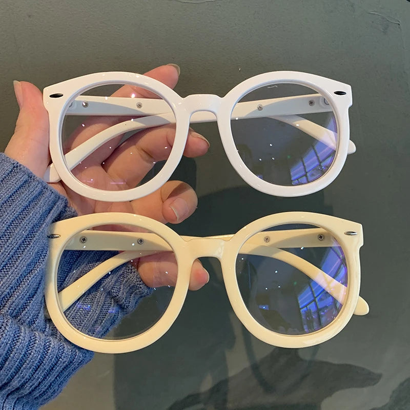 New Unisex Big Round Polygon Glasses – Men & Women PC Frame Plain Myopia Eyewear | Nearsighted Glasses -1.0