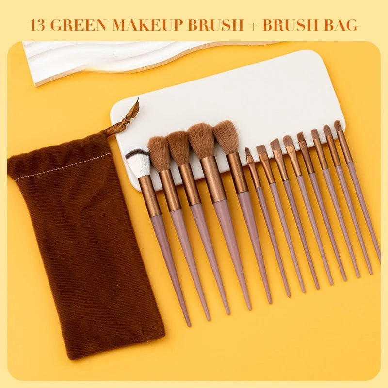 13pcs Professional Makeup Brush Set – Soft Fur Foundation, Blush & Eye Shadow Brushes Beauty Tool Kit