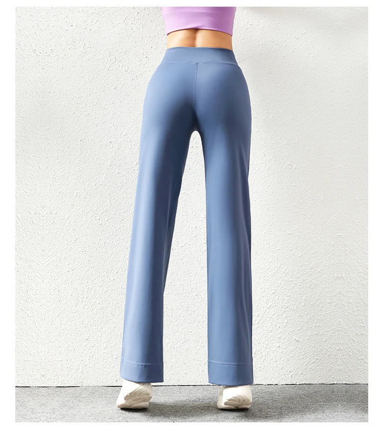 Women’s Loose Straight Sweatpants | Casual Wide Leg Running Pants | Drawstring Yoga Leggings with Side Pockets