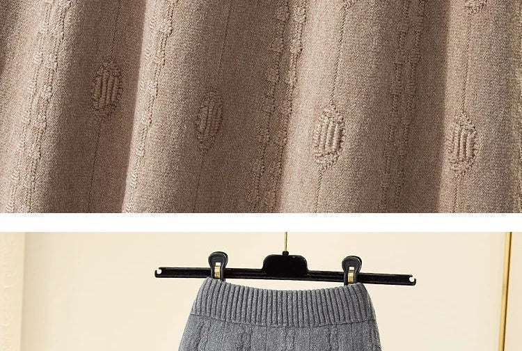 High Waist Knitted Midi Skirt – Women’s Sweater Matching Large Flounce A-Line Umbrella Skirt | Spring, Autumn & Winter