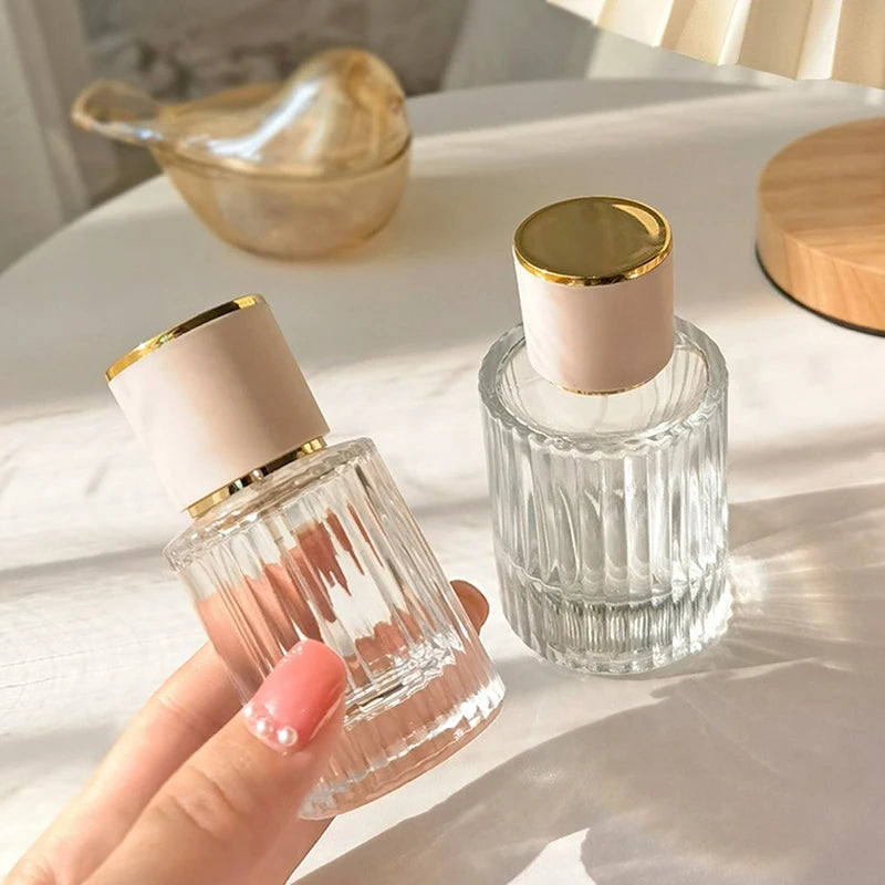30/50ML Perfume Glass Spray Bottle – Portable Clear Refillable Cosmetic Atomizer | High-Capacity Empty Bottle
