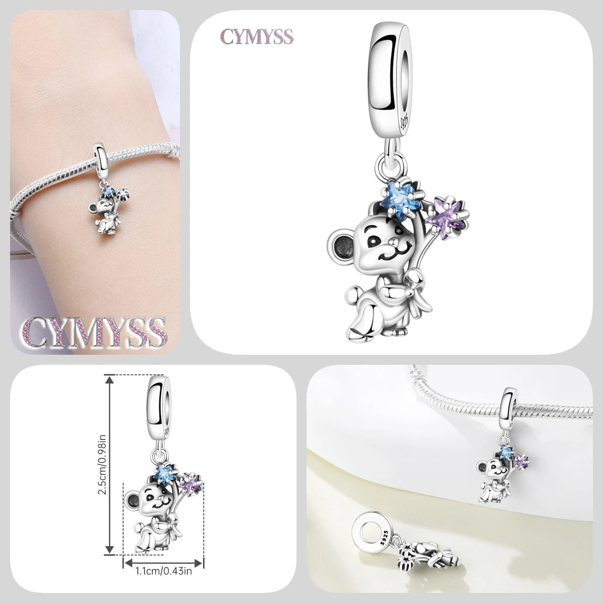 Hot Sale 925 Sterling Silver Dog & Cat Pet Charms | Cute Animal Pendant for Women Bracelet & Necklace DIY Jewelry Gift