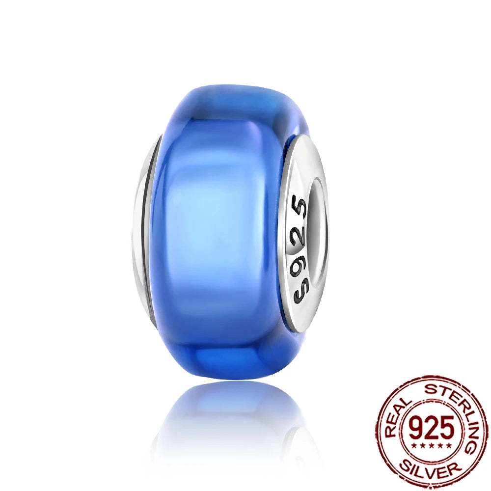 2025 New 925 Sterling Silver Colorful Murano Glass Beads | Fit Original Pandora Bracelet & Necklace DIY Jewelry