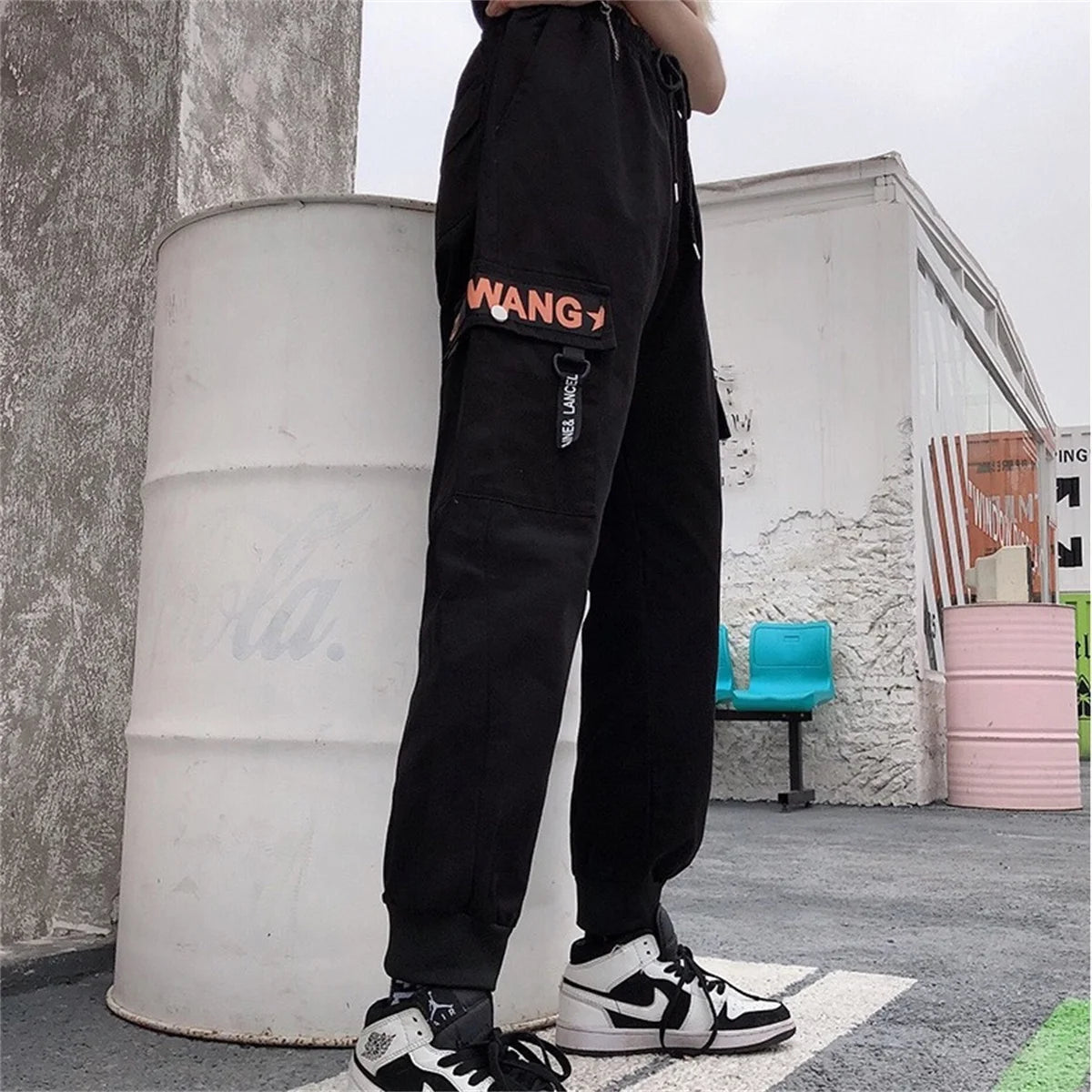 Fashion Korea Cargo Pants | Women’s High Waist Loose Baggy Tactical Sweatpants | Hip Hop Harajuku Joggers