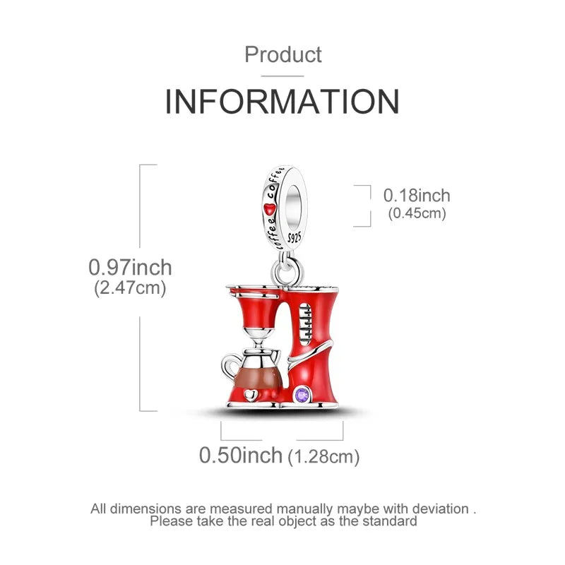 925 Sterling Silver Colorful CZ Zircon Dangle Charm | 2025 New Fashion Bead | Fits Pandora Bracelet | DIY Jewelry Gift